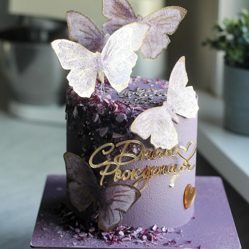 Russische С днёмativos Cake Topper Acryl Russische Letters Gelukkige Verjaardag Cake Topper voor Verjaardagsfeestje Taart Decoraties