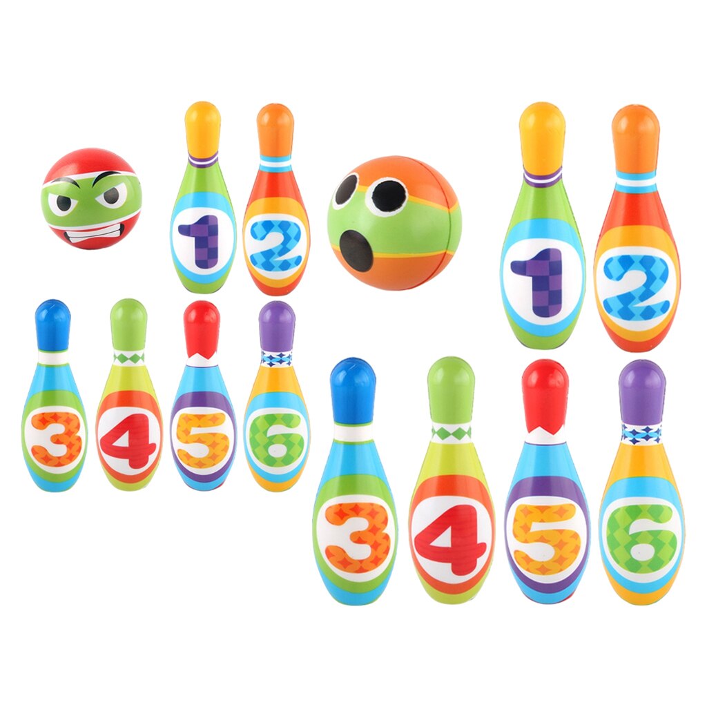 Baumwolle Stifte & Kugeln Bowling einstellen draussen Sport Ausbildung Aktivität Familie Spielzeug