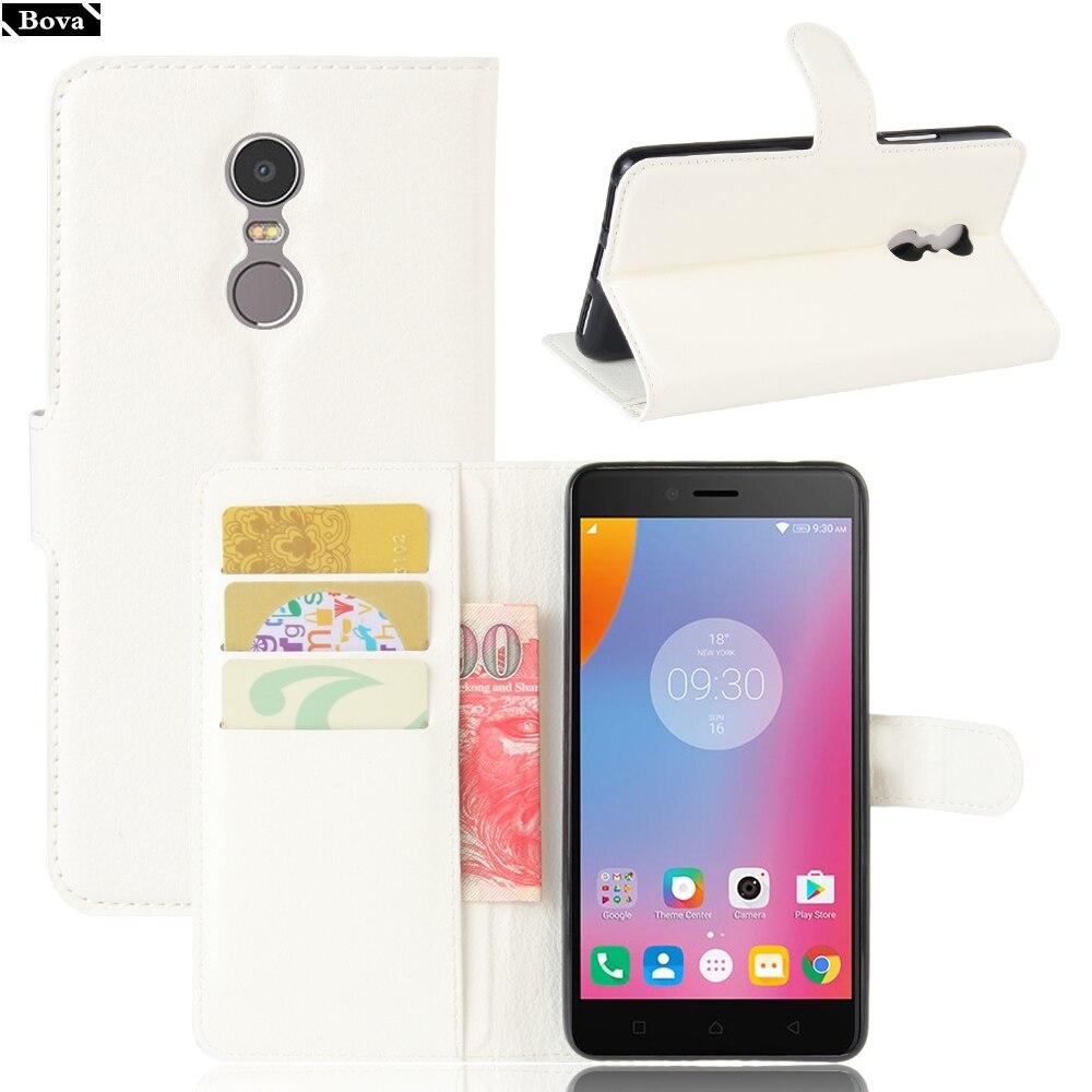 til fundas lenovo  k6 Merk etui pu lær lommebok deksel kortholder telefon etui til lenovo  k6 Merk  k6 Merk beskyttende etui hylster: Hvit jfc
