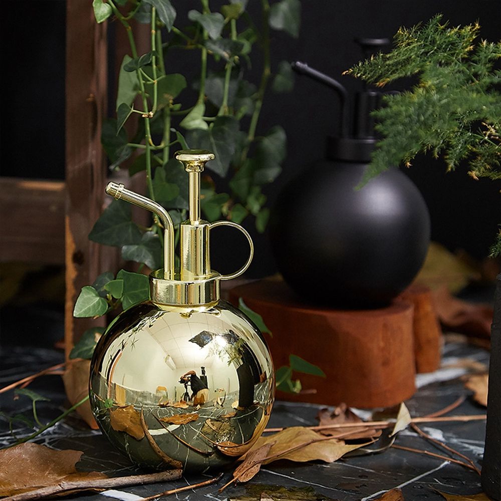 Flower Glass Garden Watering Pot Stainless Steel Watering Pot Gardening Potted Water Cans Sprayer Bottle For Home Garden