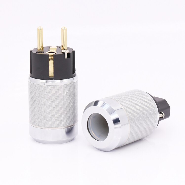Audiocrast EU Plug - Gold Plated Carbon Fiber IEC Female Connector - HIFI Audio Power Cable