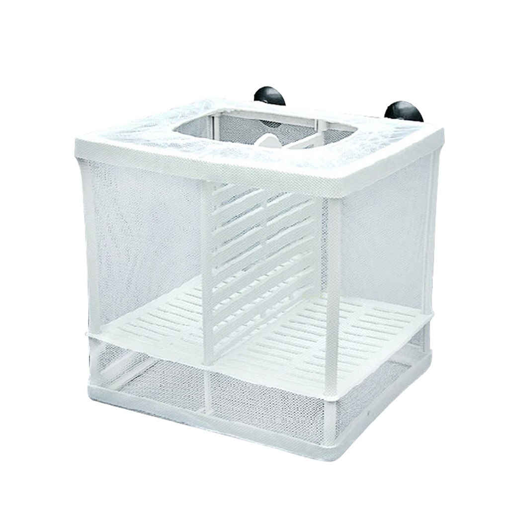 Isolation Mesh Box Suction Cup Fish Breeding Incubator Net Aquarium Hanging Hatchery Box