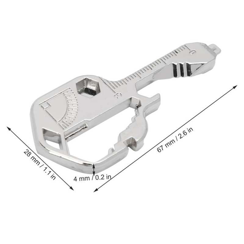 24 in 1 Multi-Tool Key Bottle Opener Hex Wrench Measuring Ruler Key Shaped Pocket Tool