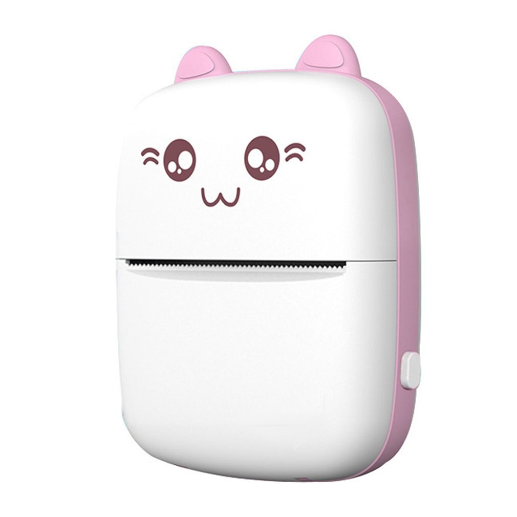 Handheld Mini Thermal Printer Mobile Phone Wireless Photo Memo Wrong Question Printer With 1 Roll Printing Paper: Roze