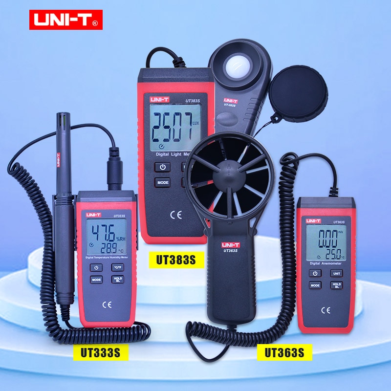 UNI-T UT333S UT363S UT383S Split type Temperatuur Vochtigheid Meter Anemometer Wind Meter Light Meter Luxmeter