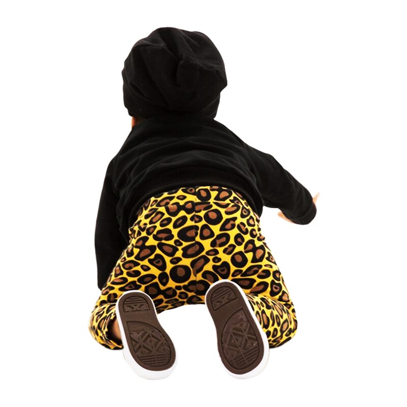 Calças de Algodão de Moda Infantil Calças de Leopardo do bebê Menino Roupas 0-24 M Do Bebê Calças Do Bebê Recém-nascido DS40