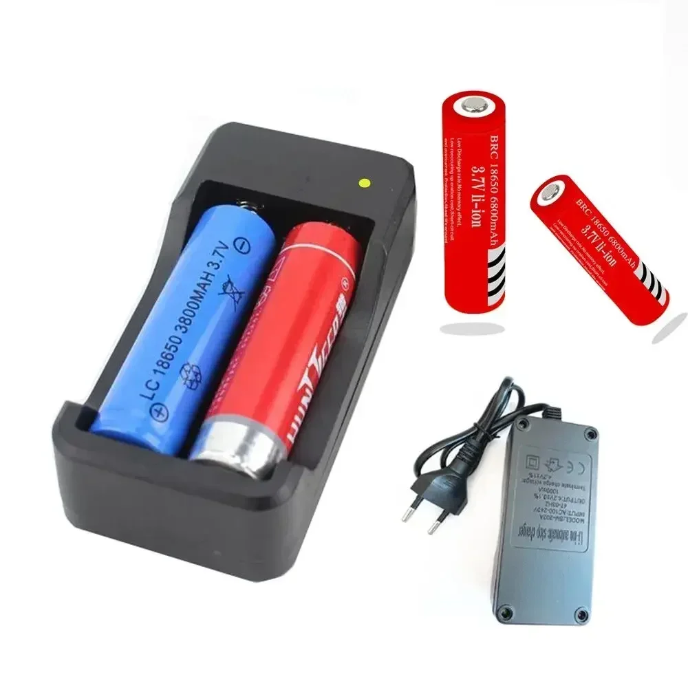 Akku 3.7v 6800 mah brc 18650 ladattava akku litiumioniakku litium-ioniakku + laturi