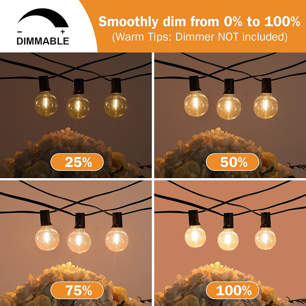 Festoon led globe lyskæder  g40 udendørs til jul fødselsdagsfest haveindretning guirlande lamper gade terrasse baghave