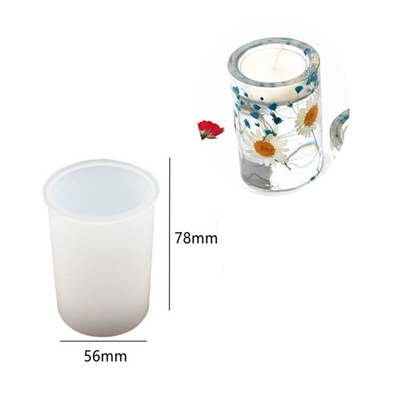 Gør-det-selv silikone betonform til fremstilling af terrazzo lysestage perfekt til dekoration af fyrfadsstager med krystal epoxy: Lysegul