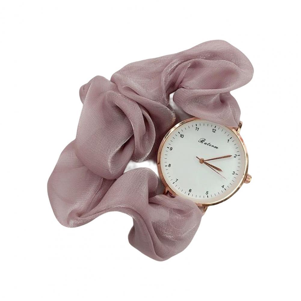 Polshorloge Koreaanse Lint Digitale Horloge Kleine Fee Elegante Persoonlijkheid Student Meisje Quartz Horloge Zonder Sluiting Armband Horloge: Paars