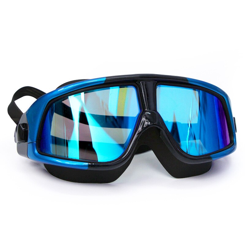 Svømmebriller behagelig silikone stor ramme justerbare svømmebriller anti-tåge uv mænd kvinder vandtæt svømmebriller