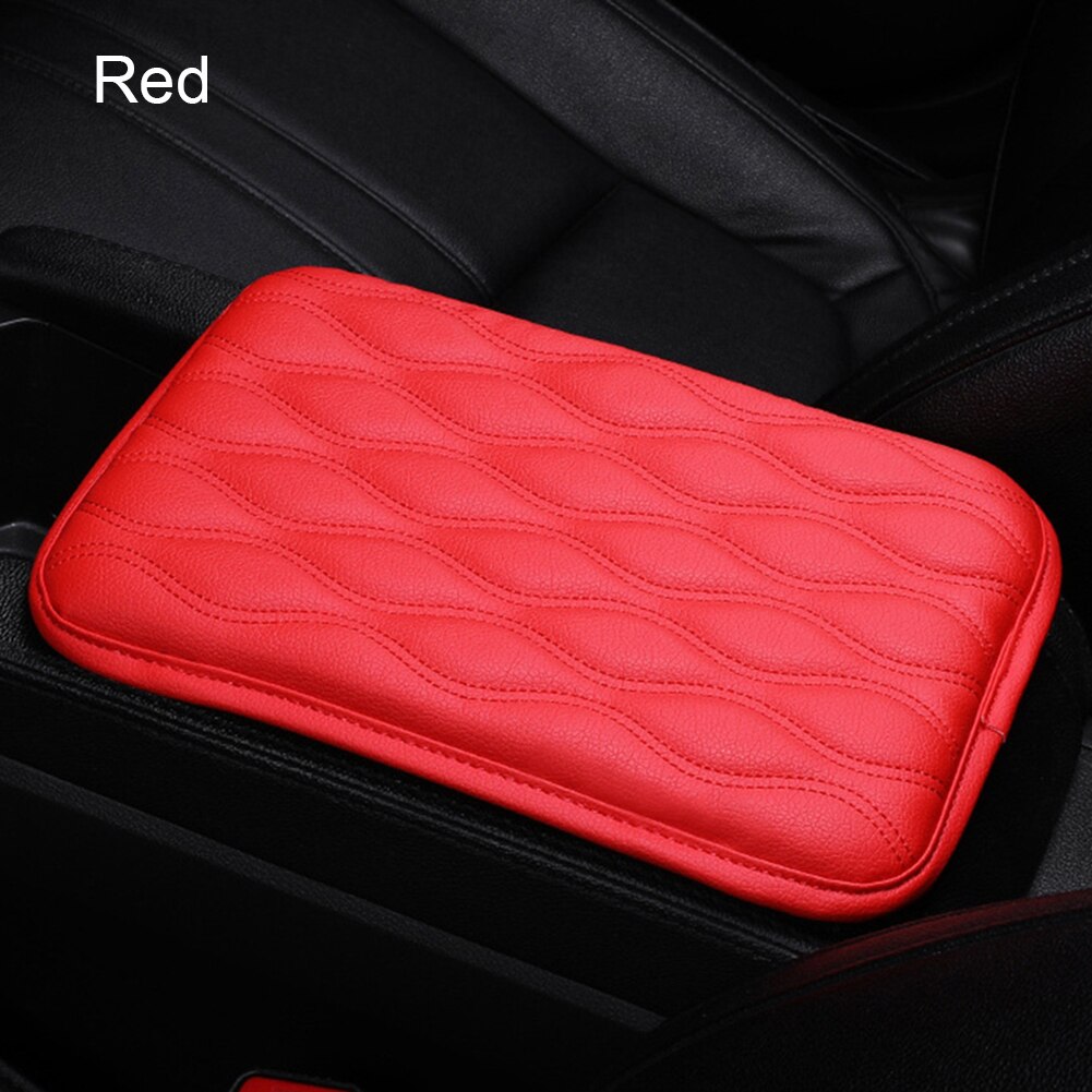 Universal Car Armrest Box Pad Car Center Console Comfortable Arm Rest Seat Box Pad Vehicle Protective Cushion Car Styling: Red