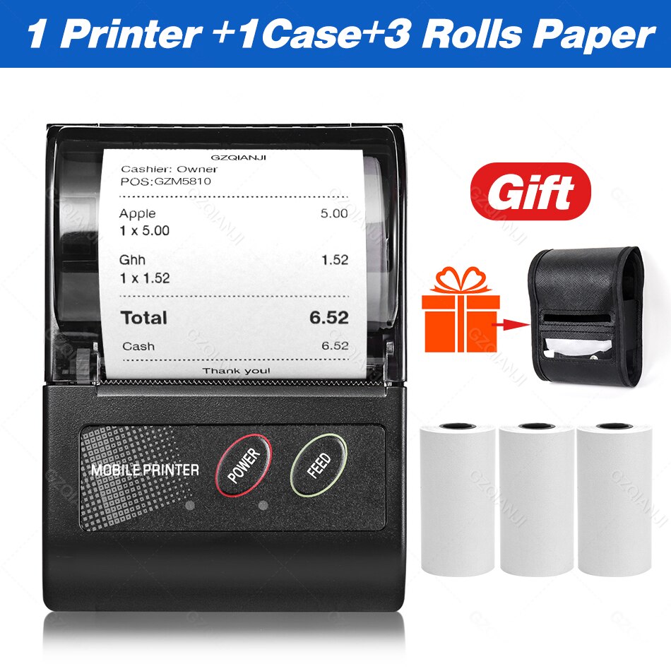 Stampante Termica Bluetooth 58mm Rehomy - Compatta Con Batteria Agli Ioni Di Litio, USB-C, Per Ricevute E Etichette - Foto 3