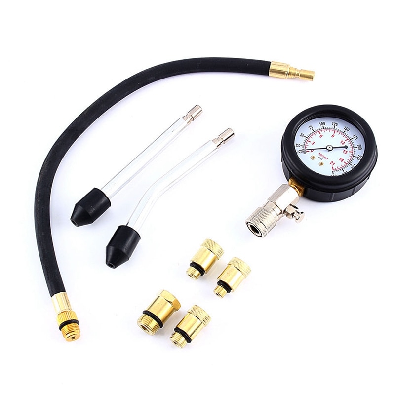 Automotive Motorcycles Petrol Engine Compression Test Gauge Tester Kit Tool Set