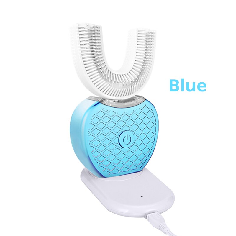 V Weiß Automatische Elektrische Zahnbürste 360 Grad Ultraschall Vibration Elektrische Zähne Pinsel Zähne Bleichen Schönheit Instrument: Blau
