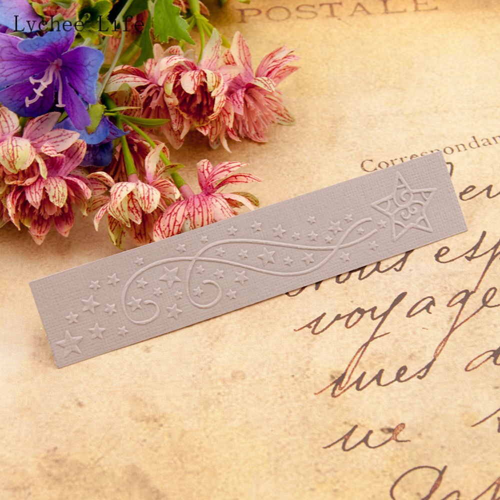 Lychee Life Star Pattern Plastic Embossing Folder For Card Scrapbooking Photo Album Paper Making Craft Template Stencils