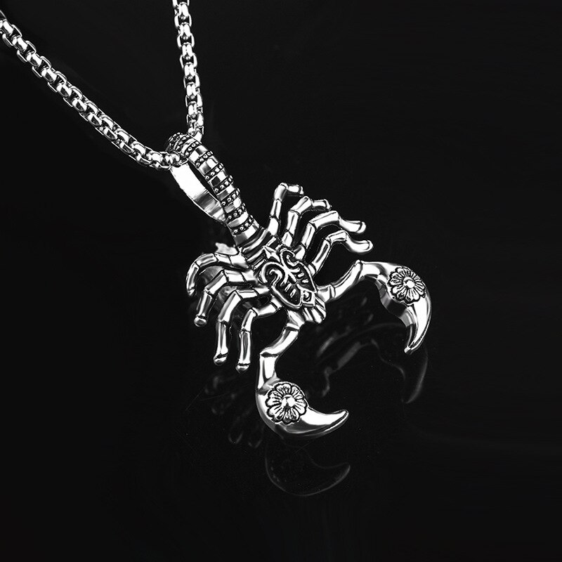 Collier Cubain Scorpion Pour Homme - Pendentif Or Et CZ - Chaîne 50,8 Cm - Style Hip-Hop Et Égyptien