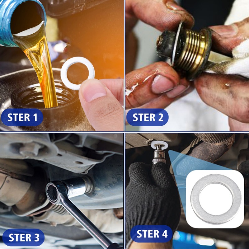 14 mm aluminium olieaftapplug crush washer set antislip voor duurzame afdichting auto exterieur accessoires voor olieverversing compatibel
