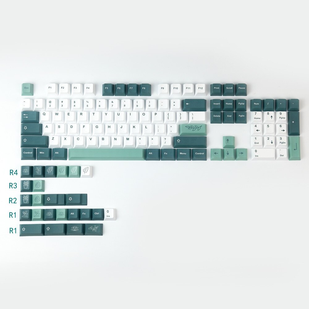 142 Tasten SA Profil PBT Doubleshot Keycaps Grün Transluzent Keycap Set Fit für 61/64/87/104/108 Cherry Mx Schalter ISO ANSI Mechanische Tastatur
