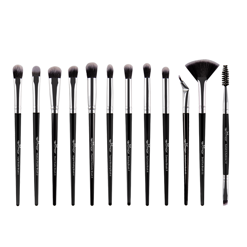 Anmor Make-Up Kwasten Set 3-12 Stks/partij Oogschaduw Blending Eyeliner Wimper Wenkbrauw Make Up Kwasten Professionele Oogschaduw Borstel