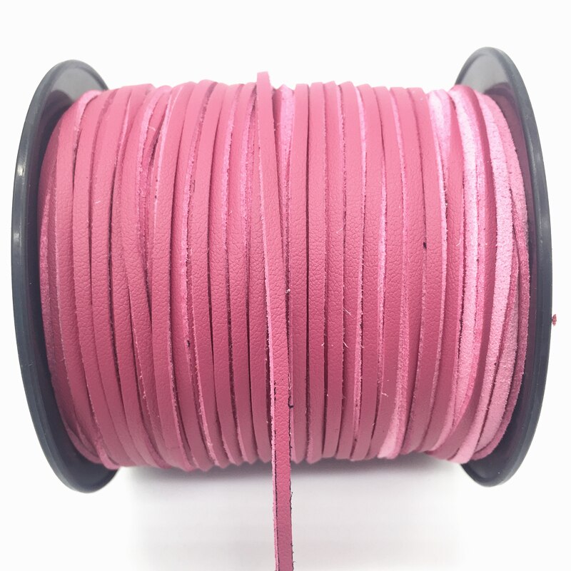 3mm 5 Yards Macrame Braided Faux Suede Cord Leather Lace DIY Handmade Beading Bracelet Jewelry Making Flat Thread String Rope: Rose