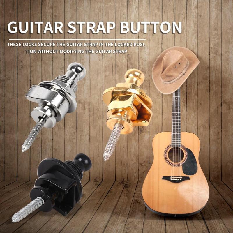 Alloy Copper Electric Guitar Strap Lock Button Anti-slip Belt Locks Nails Musical Instruments Accessories for Bass Guitar