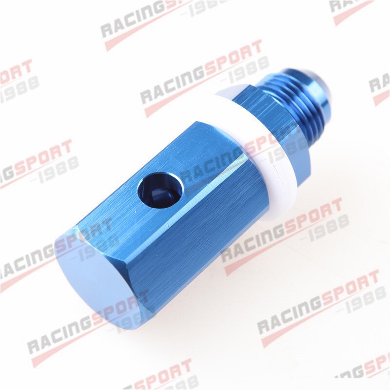 8AN AN8 Aluminum Fuel Cell Tank Roll Over Vent Valve In Mounted Blue