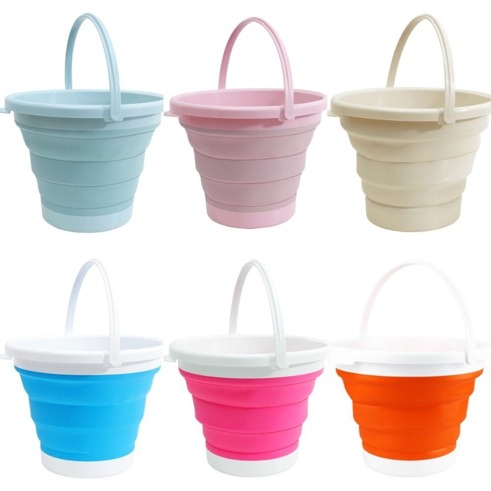 5/10L Portable Folding Bucket Water Storage Lightweight Thickened Silicone Bucket Multifunctional Save Space Kitchen Camp Bucket