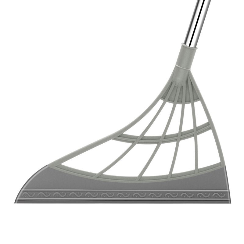 Rubber Broom Hand Push Broom Floor and Window Wiper Scraper Detachable Magic Broom Mop Floor Dirt Hair Remover Accessories: grey