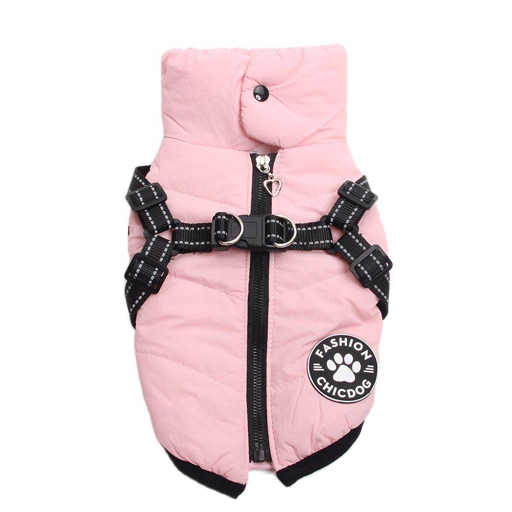 Dogs and Cats Coat Jacket Pet Vest Dog Pet Harness Zipper Puppy Warm Hoodies Clothes 4 Colours: XL / Pink