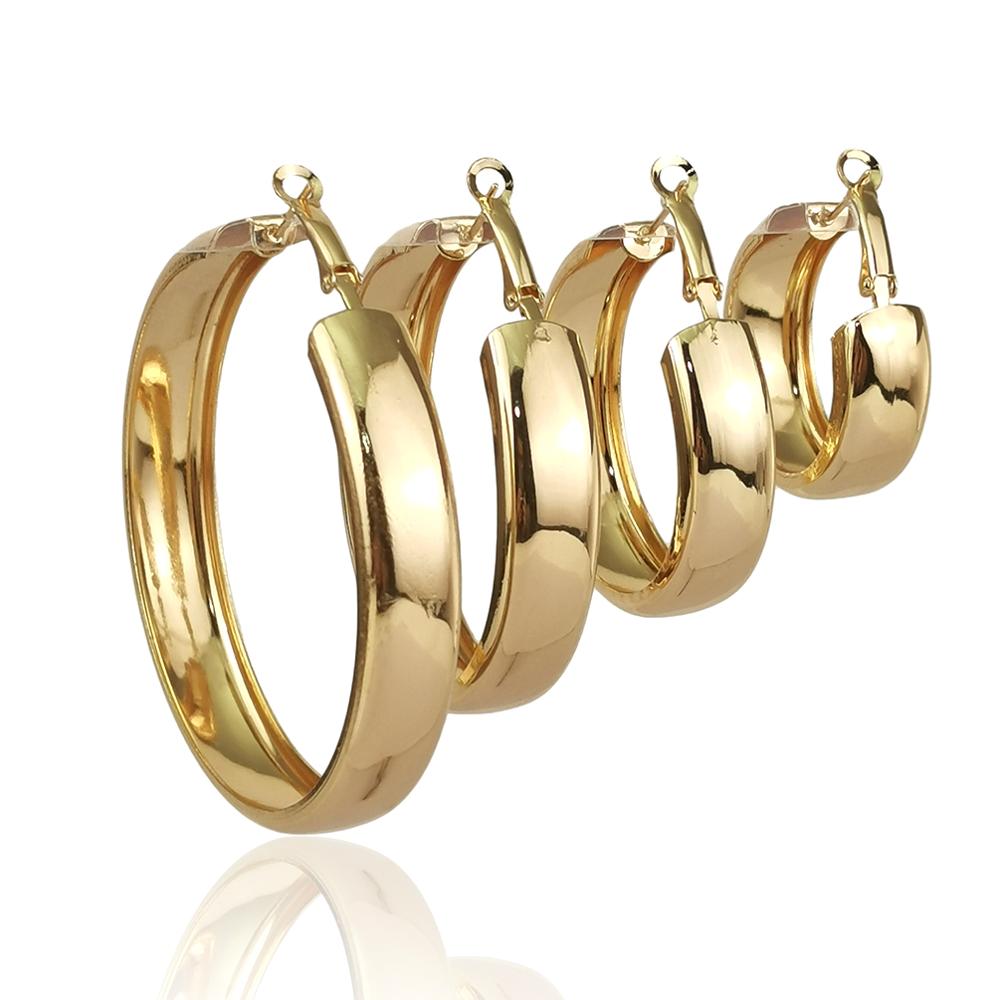 Manilai 30 40 50 60mm de largura metal grande argola brincos jóias redondos brincos de declaração feminina cor prata dourada moda brincos