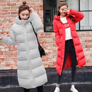 Grande taille 3XL doudoune femmes hiver manteau Long mince épaissir veste en coton rembourré veste vêtements parkas d'extérieur: GRAY / XL