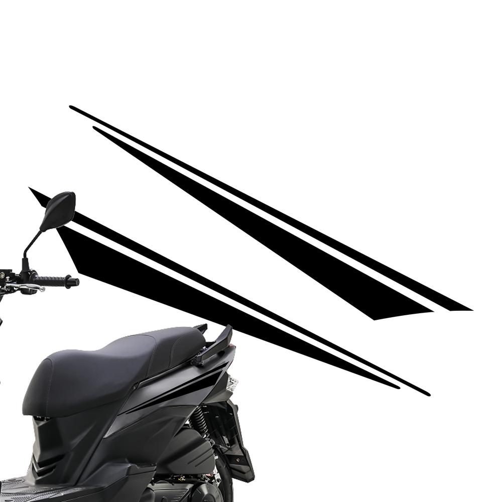 Streifen-Aufkleber für Sportwagen, wasserdichte Motorrad-Aufkleber, Kfz-Aufkleber, leuchtende Farben, starke Haftung, Streifen-Aufkleber: Schwarz