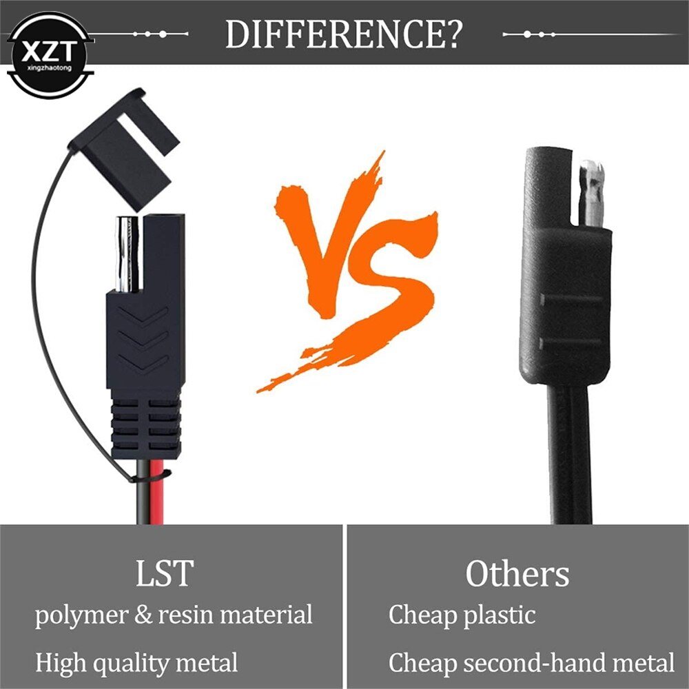 4FT 6FT 10FT 12-24V Ring Terminal SAE to O Ring Connecters Extension Cord Cable Connector for Battery Charger/Maintainer