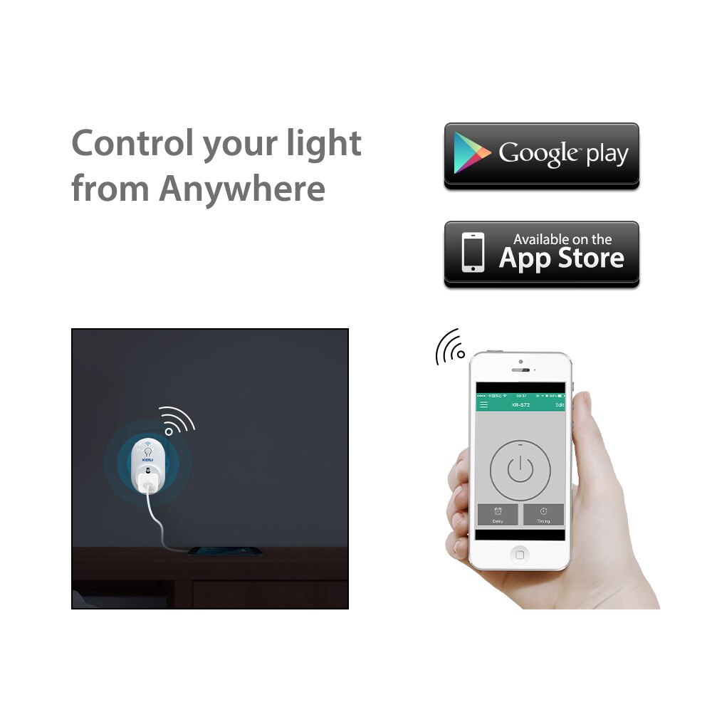 KERUI – prise intelligente WiFi sans fil, domotique, prise AU/US/UK, contrôle à distance avec application IOS et Android