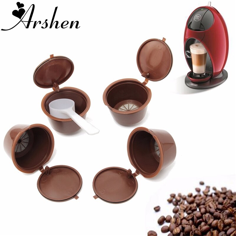 Arshen Dolce Gusto Koffie Capsule 4 Stks/set Plsatic Hervulbare Koffie Capsule 200 Keer Herbruikbare Compatibel Nescafe Dolce Gusto