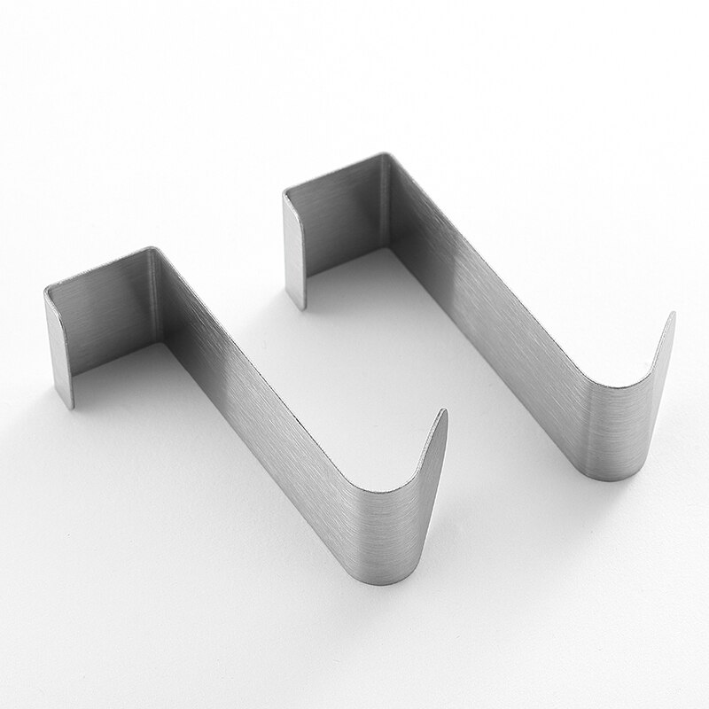 2PCS Multipurpose Stainless Steel Door Hook For Kitchen Bathroom Cabinet Clothes Towel Home Storage Hanger Hooks Holder: HF0509
