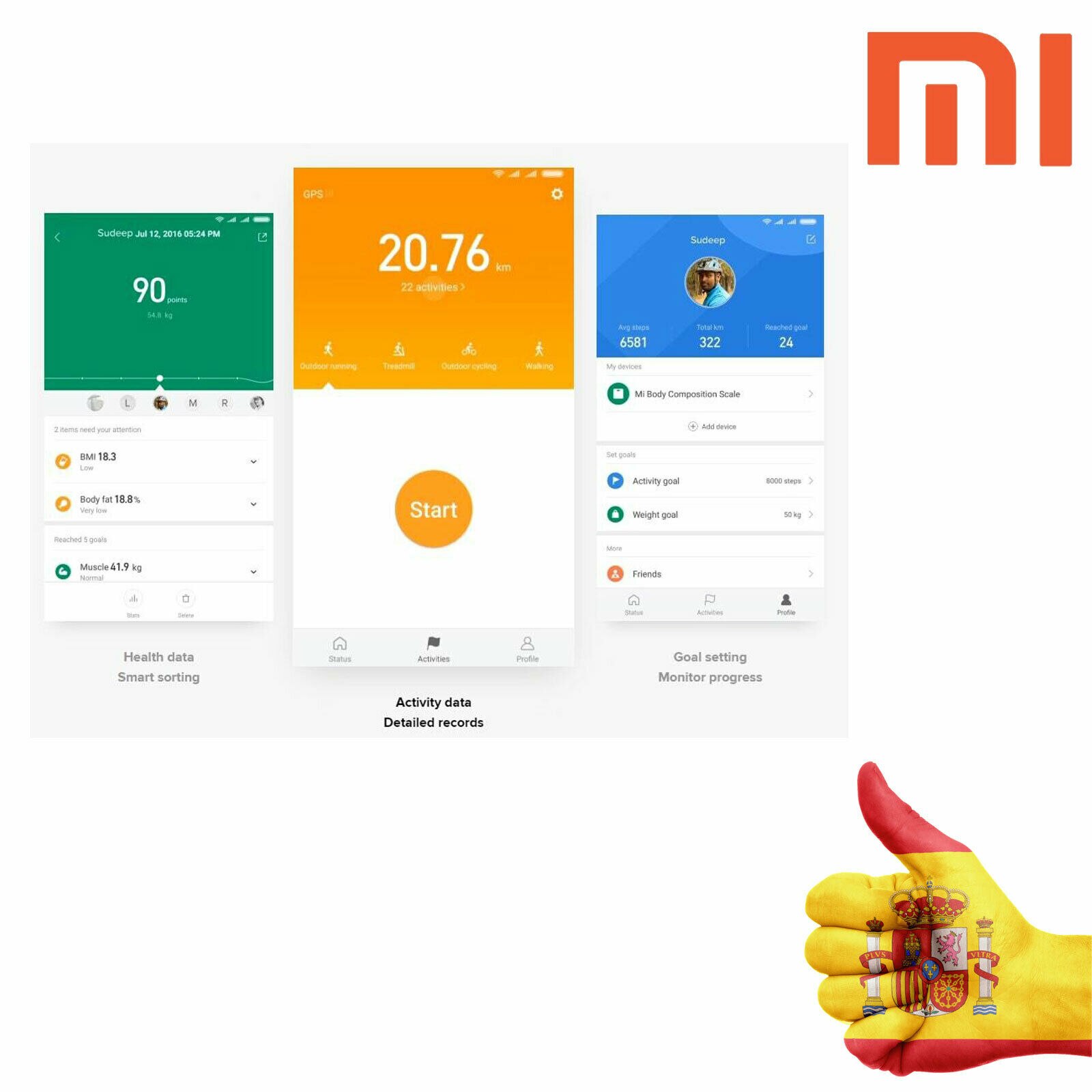 XIAOMI ORIGINAL MI BODY COMPOSITION MI SCALE 2 - BASCULA INTELIGENTE CON PANTALLA LED, BLUETOOTH