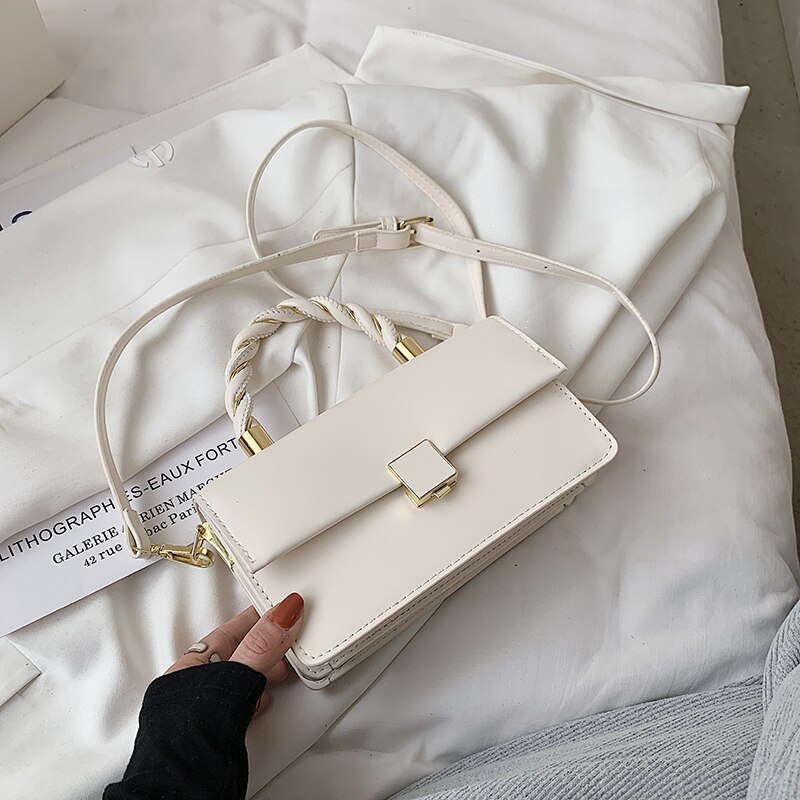 Vrouwelijke Kleine Luxe Crossbody Tassen Voor Vrouwen Kleine Handtas Pu Lederen Handtas Dames Met Handvat: Beige