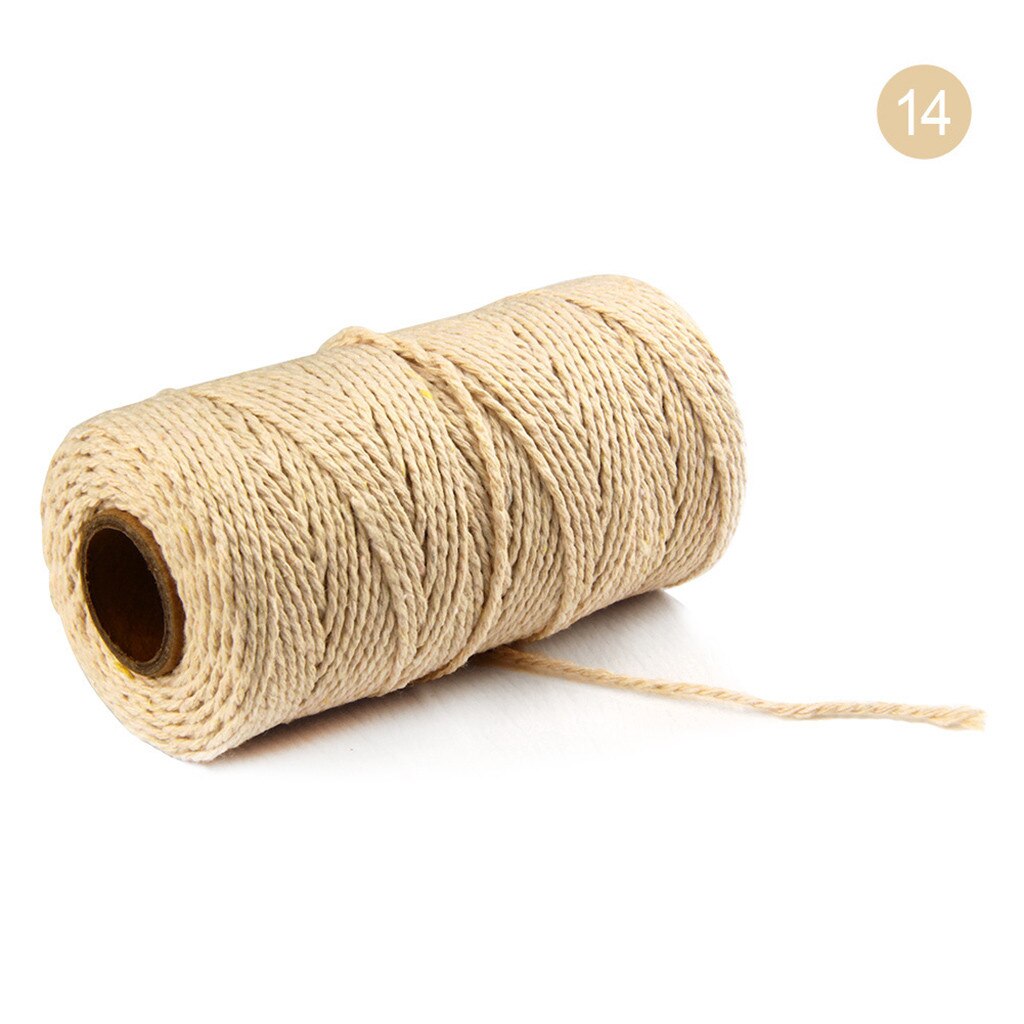 100M Lange/100Yard Pure Katoen Twisted Cord Touw Ambachten Macrame Artisan String 20 Kleuren Kan Worden Gekozen: Beige 