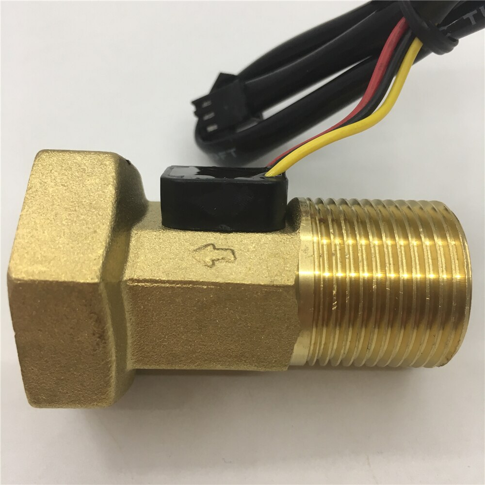 External 3/4"-Internal 1" Brass copper water flow sensor Turbine meter Magnetic Hall effect sensor