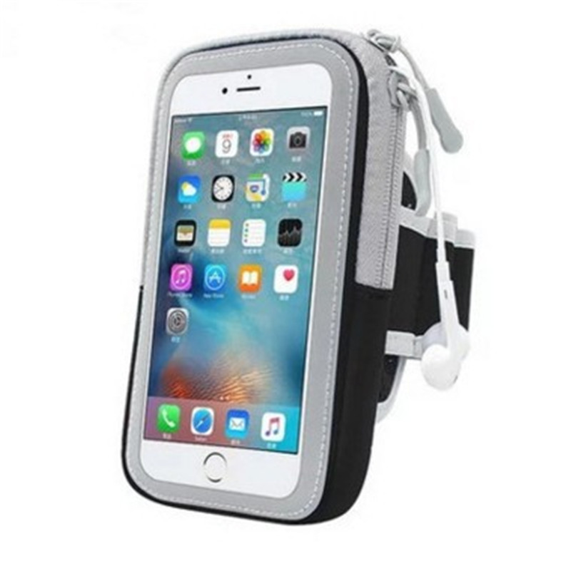 4-6 inch universal arm bag mobile motion phone armband cover for running arm band holder of the phone on the arm case for iPhone: Black