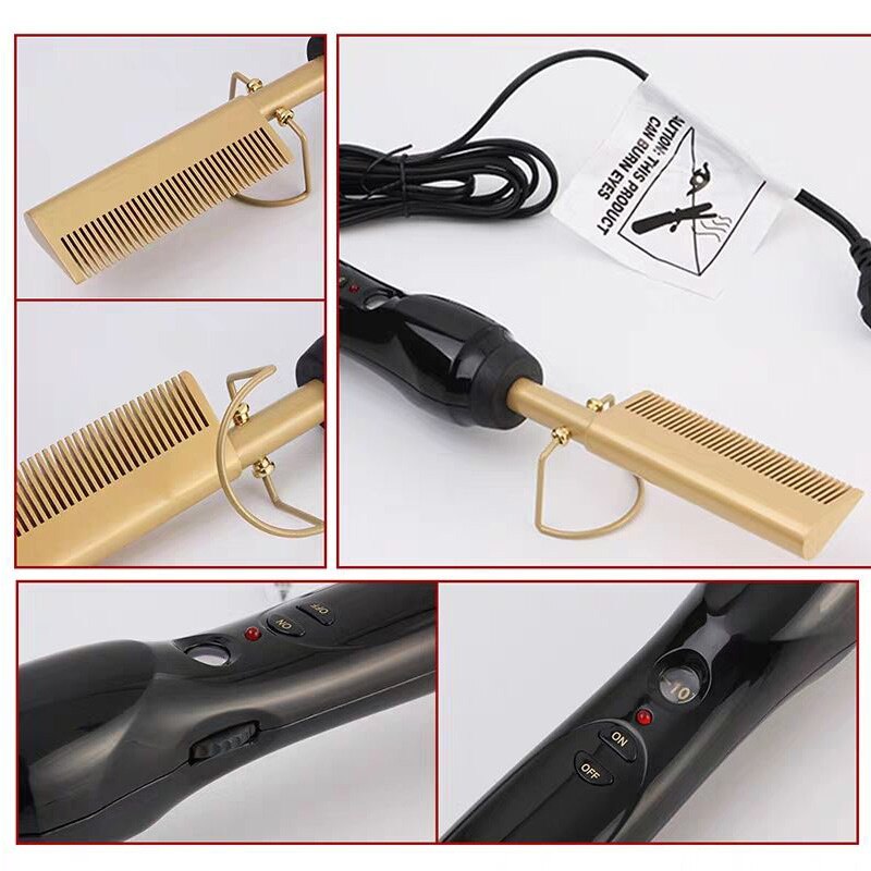 Verwarming Kam Stijltang Kam Ijzer Rechte Borstel Curling Iron Hair Curler Kam Us/Eu/Uk Pulg strijkijzers Stijltangen