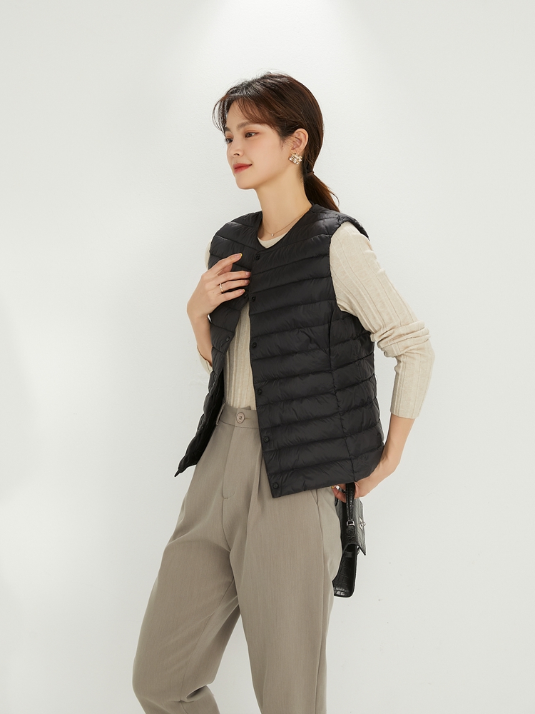 Newbang 90%  mat stof damevarmeveste ultralet dunvest dame tovejsvest bærbar varm ærmeløs vinterfor