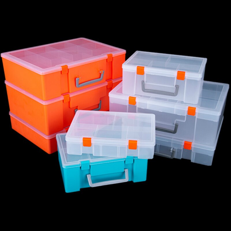 Transparant Draagbare Tool Box Organizer Kast Elektronische Componenten Gereedschapskist Plastic Caja De Herramientas Gereedschap Opslag DG50TB