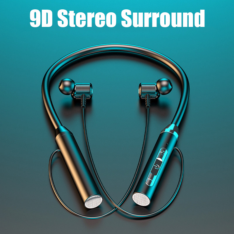 Draadloze Fone Bluetooth Headset Hoortoestel Magnetische Extra Lange Standby Nek Riem Opknoping Waterdichte Sport Headset Met Microfoon