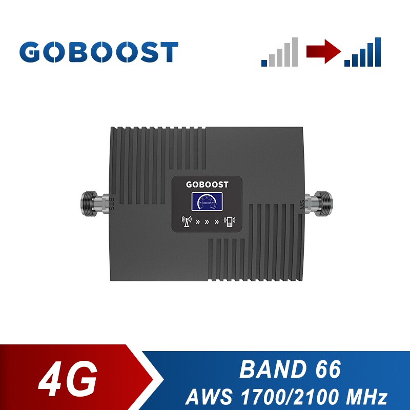 GOBOOST-amplificador de señal para móvil, repetidor AWS Band 66 LTE 4G, ganancia de pantalla LCD, 65dB