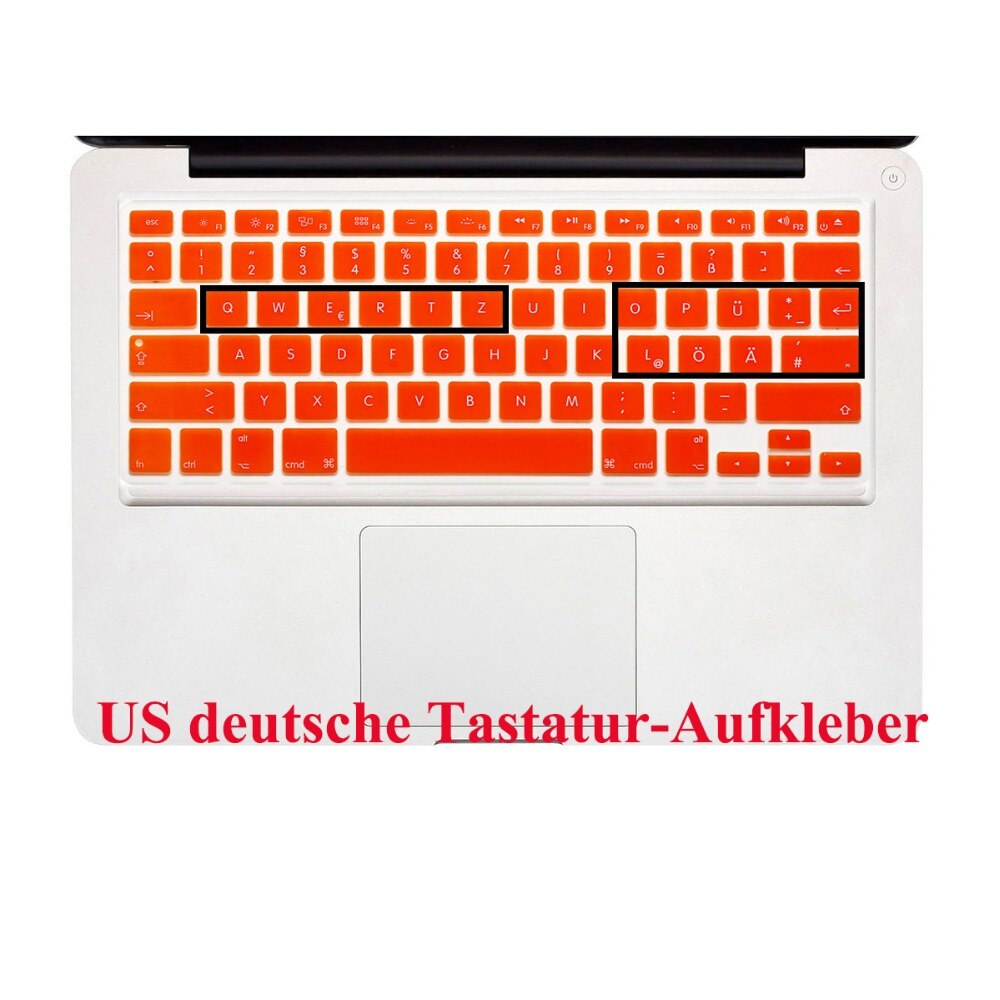 US Layout German Letters Deutsche Alphabet Keyboard Stickers for Macbook Pro 13" 15" 17"/ Macbook Air 13 Silicone keyboard Cover