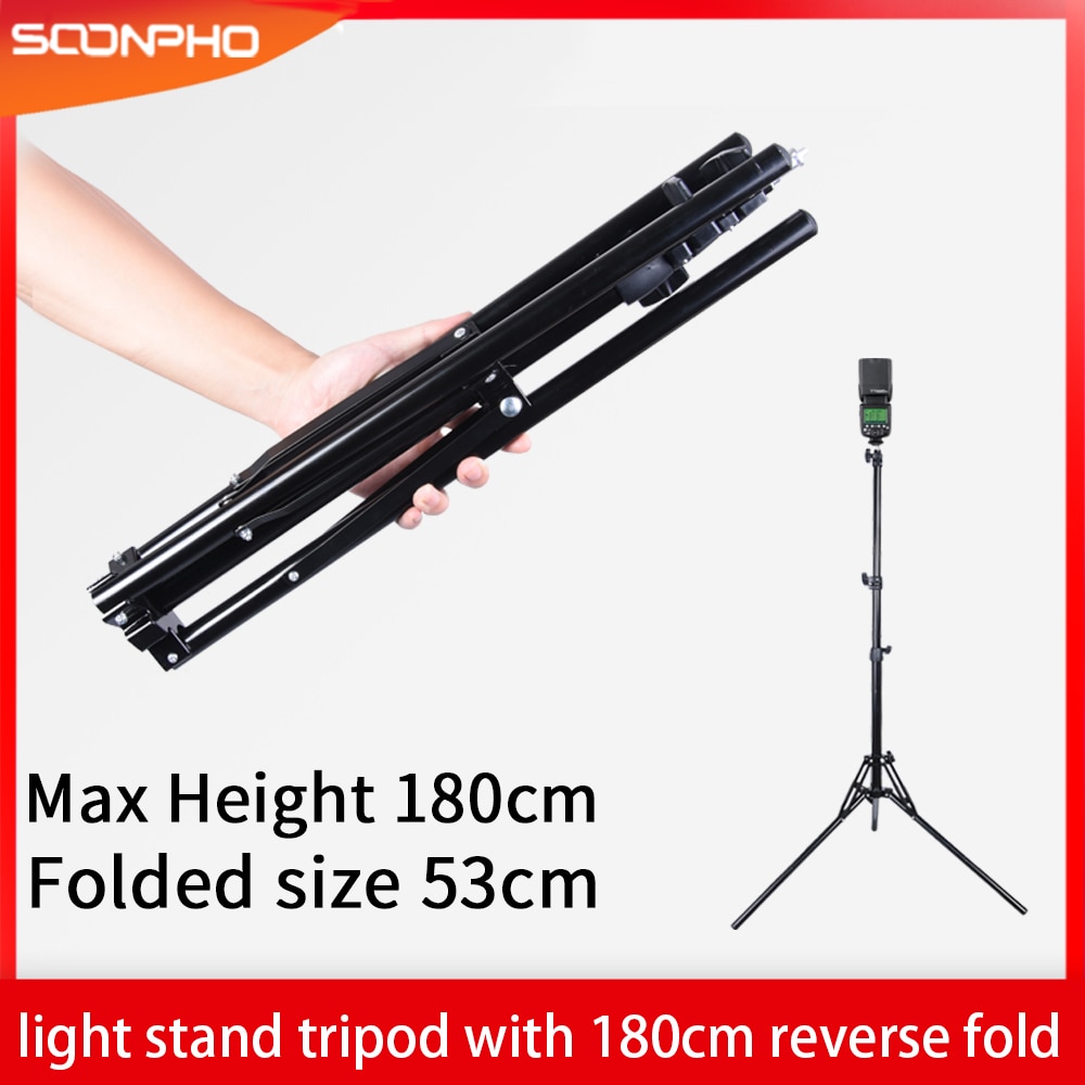 180Cm Reverse Vouw 4 Sectie Light Stand Statief Voor Foto Studio Flash Softbox Led Video Licht Paraplu Verlichting Stand