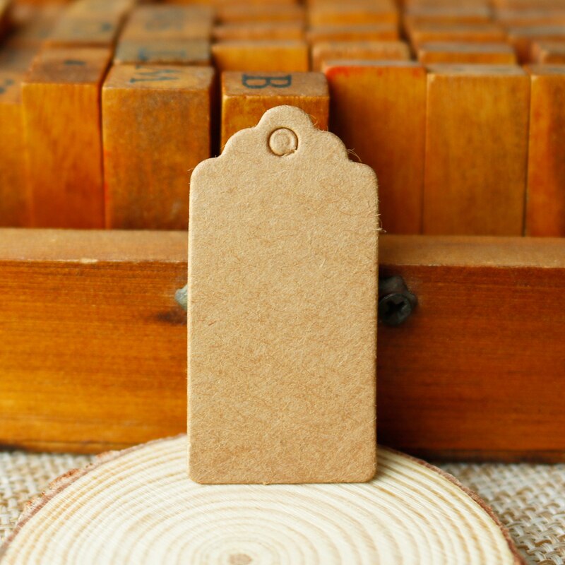 Mini étiquettes en papier Kraft 2x4cm, étiquette vierge pour boîte, emballage de sacs en papier, décoration, bricolage, tissu artisanal, étiquette à coudre, 50 pièces